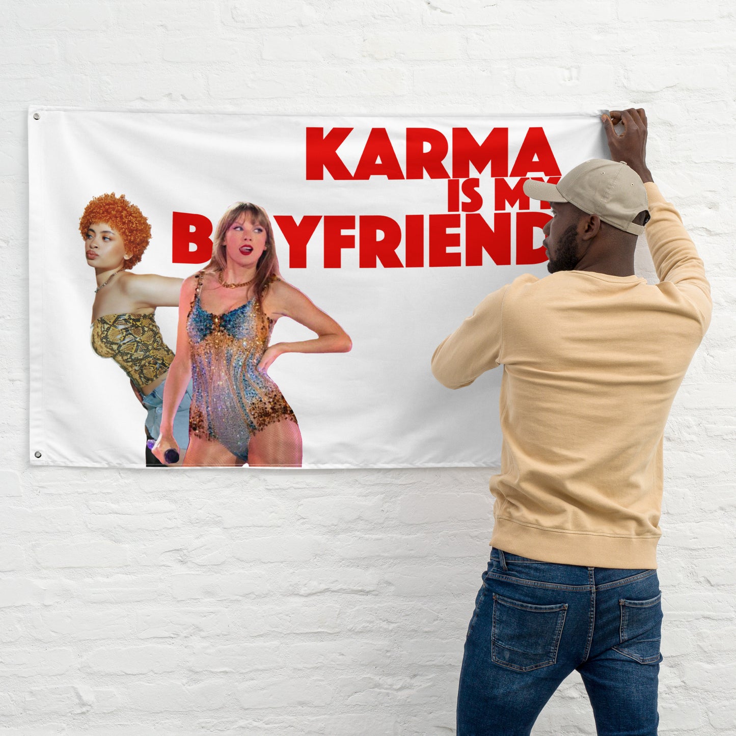 Karma is my Boyfriend Flag - Red