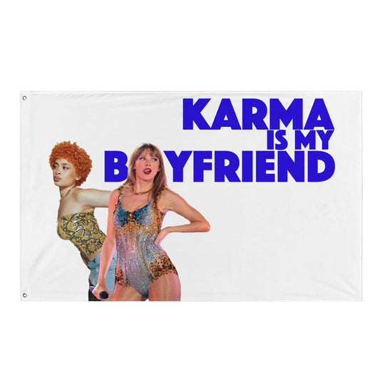Karma is my Boyfriend Flag - Blue